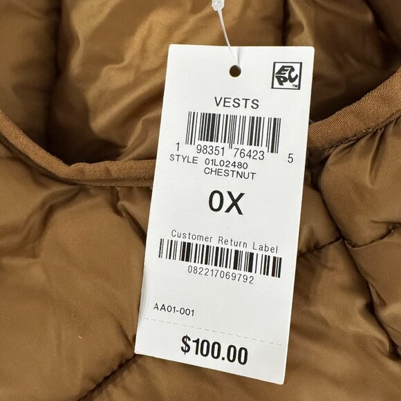 Charter Club Packable Puffer Vest Jacket 0X Hooded Zip Nylon NWT CJ-2038 - Picture 8 of 12